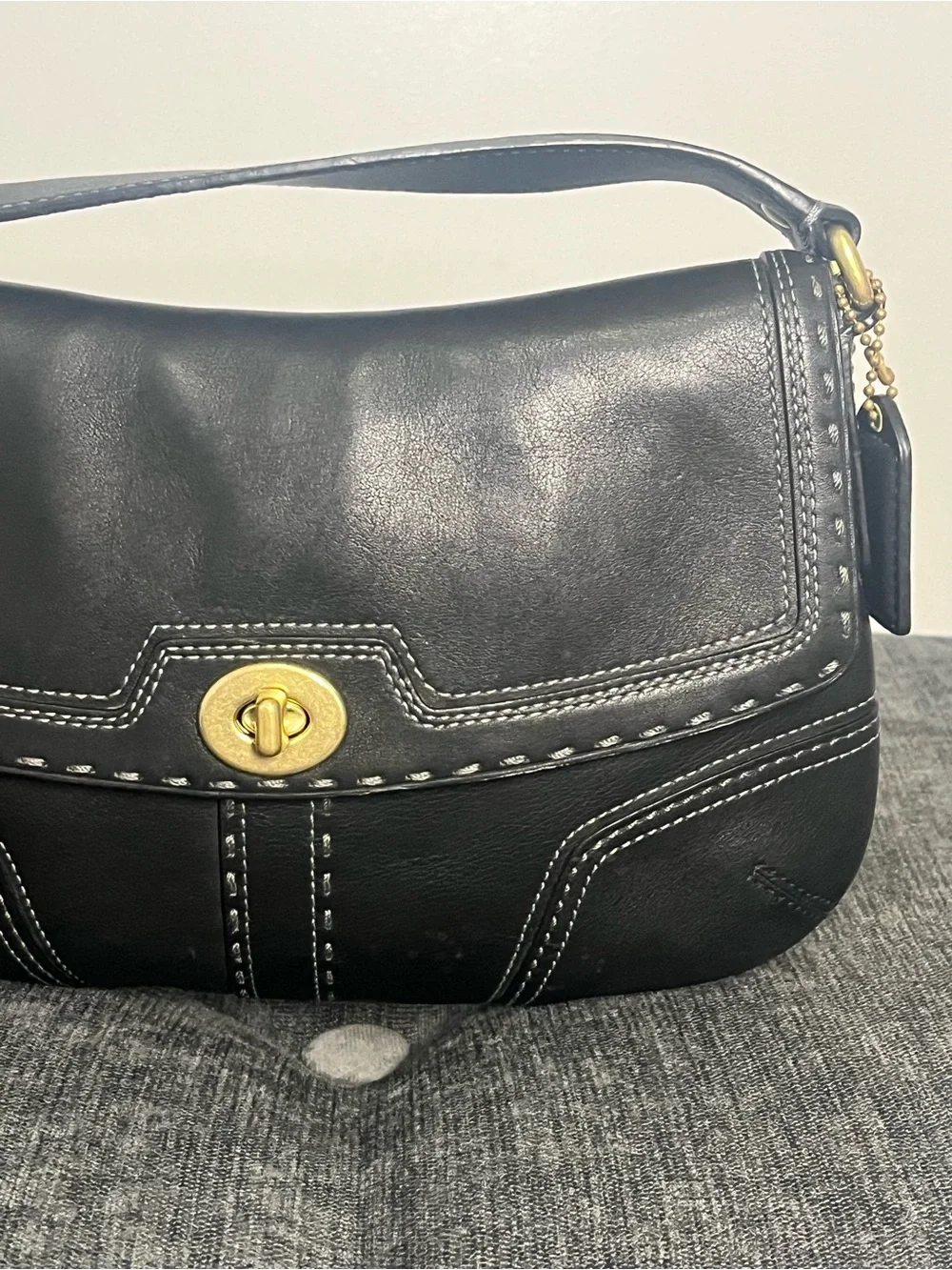 Coach Hampton Leather Flap Bag 11542